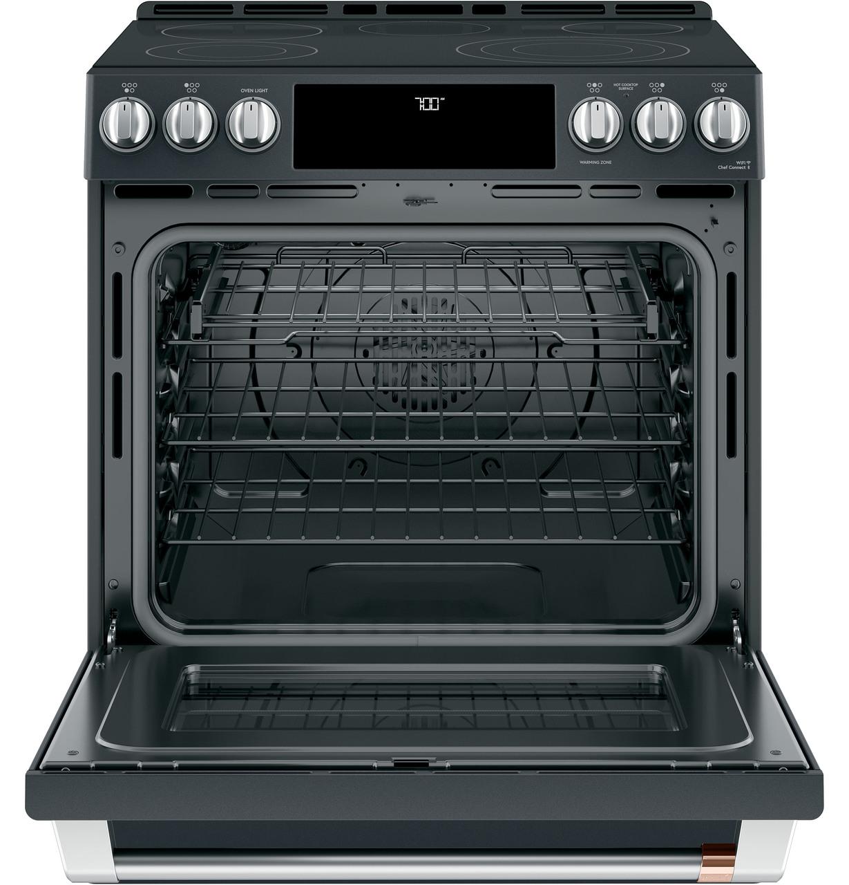Cafe CES700P3MD1 CAF(EBACK)™ 30" Smart Slide-In, Front-Control, Radiant and Convection Range