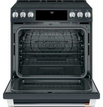 Cafe CES700P3MD1 CAF(EBACK)™ 30" Smart Slide-In, Front-Control, Radiant and Convection Range