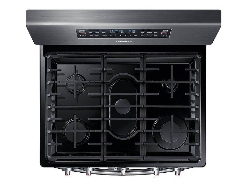 Samsung NX58M6850SG 5.8 cu ft. Smart Freestanding Gas Range with Flex Duo™ & Dual Door in Black Stainless Steel