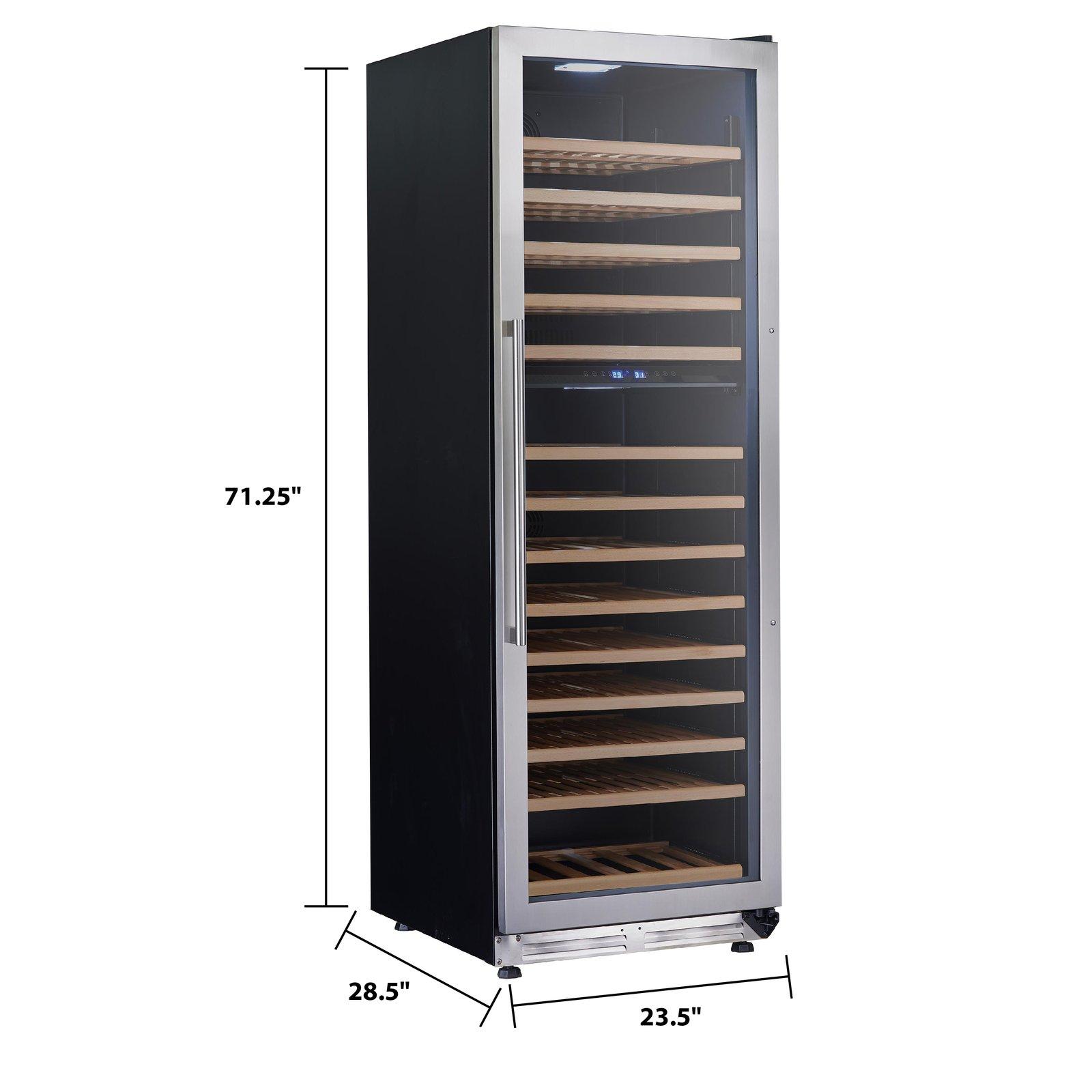 Avanti 154 Bottle DESIGNER Series Dual-Zone Wine Cooler - Stainless Steel with Black Cabinet / 154 Bottles