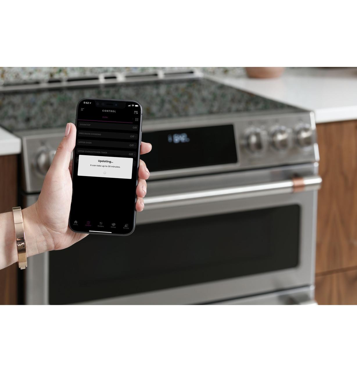 Cafe CHS950P2MS1 CAF(EBACK)™ 30" Smart Slide-In, Front-Control, Induction and Convection Double-Oven Range