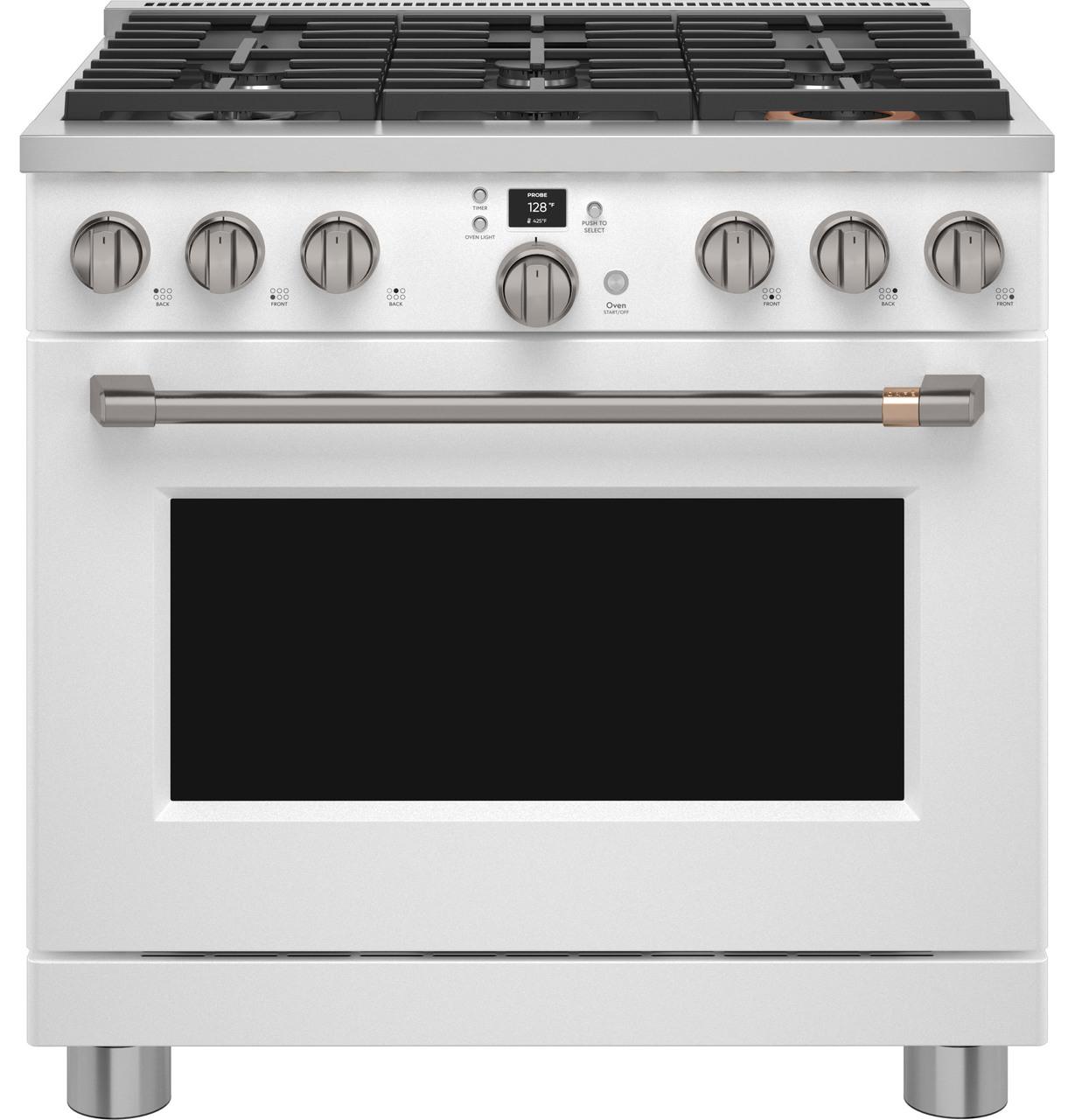 Cafe Caf(eback)™ 36" Smart Dual-Fuel Commercial-Style Range with 6 Burners (Natural Gas)