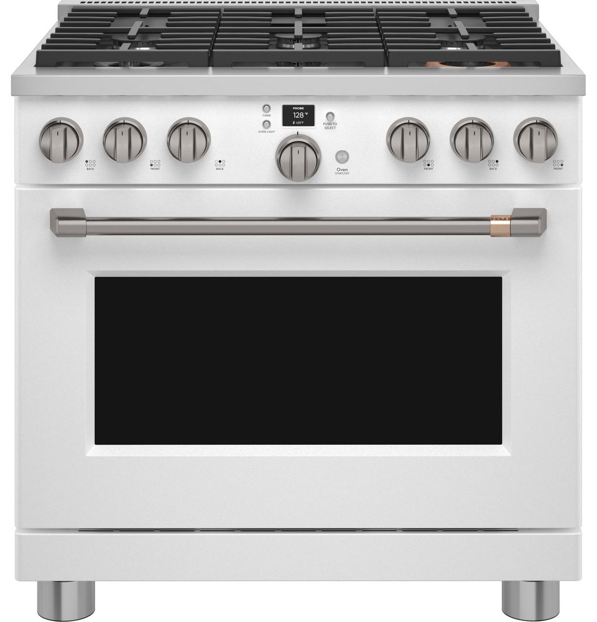 Cafe C2Y366P4TW2 CAF(EBACK)™ 36" Smart Dual-Fuel Commercial-Style Range with 6 Burners (Natural Gas)