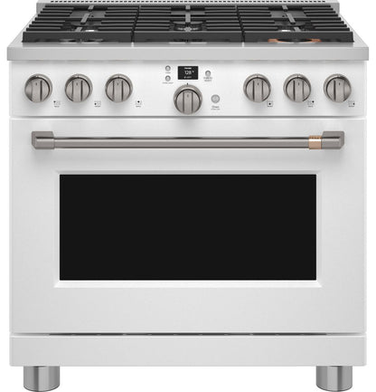 Cafe C2Y366P4TW2 CAF(EBACK)™ 36" Smart Dual-Fuel Commercial-Style Range with 6 Burners (Natural Gas)
