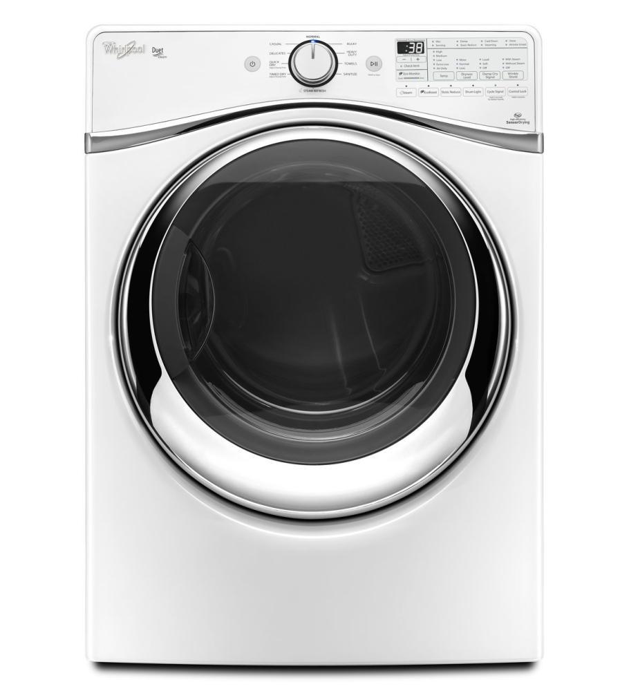 Whirlpool WGD97HEDW 7.3 cu. ft. Duet® Front Load Gas Steam Dryer with SilentSteel™ Dryer Drum