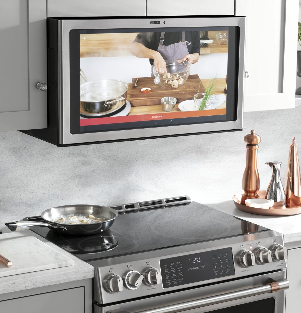 Cafe CHS90XP2MS1 CAF(EBACK)™ 30" Smart Slide-In, Front-Control, Induction and Convection Range with In-Oven Camera