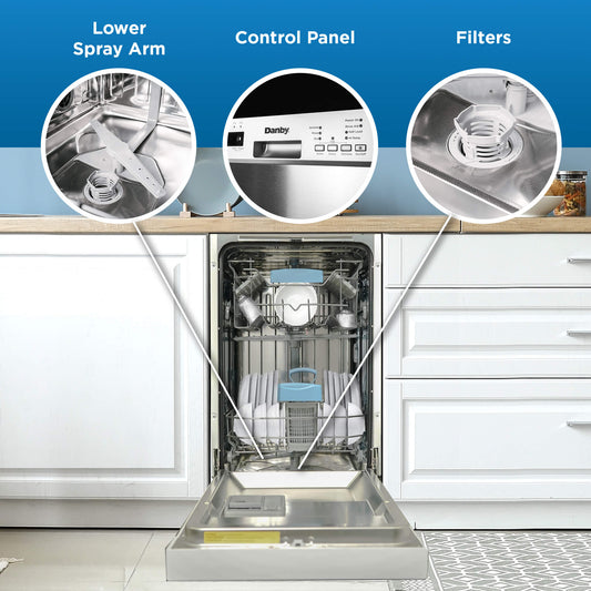 DDW18D1EW Danby 18" Wide Built-in Dishwasher in White