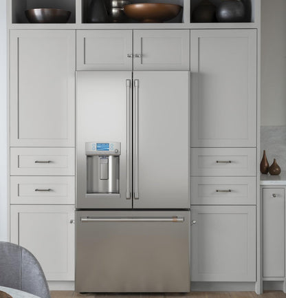 Cafe CYE22TP2MS1 CAF(EBACK)™ ENERGY STAR® 22.1 Cu. Ft. Smart Counter-Depth French-Door Refrigerator with Hot Water Dispenser