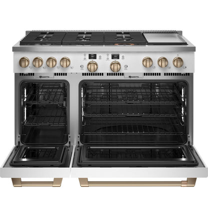 Cafe C2Y486P4TW2 CAF(EBACK)™ 48" Smart Dual-Fuel Commercial-Style Range with 6 Burners and Griddle (Natural Gas)