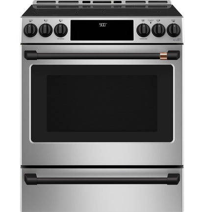 Cafe CHS900P2MS1 CAF(EBACK)™ 30" Smart Slide-In, Front-Control, Induction and Convection Range with Warming Drawer