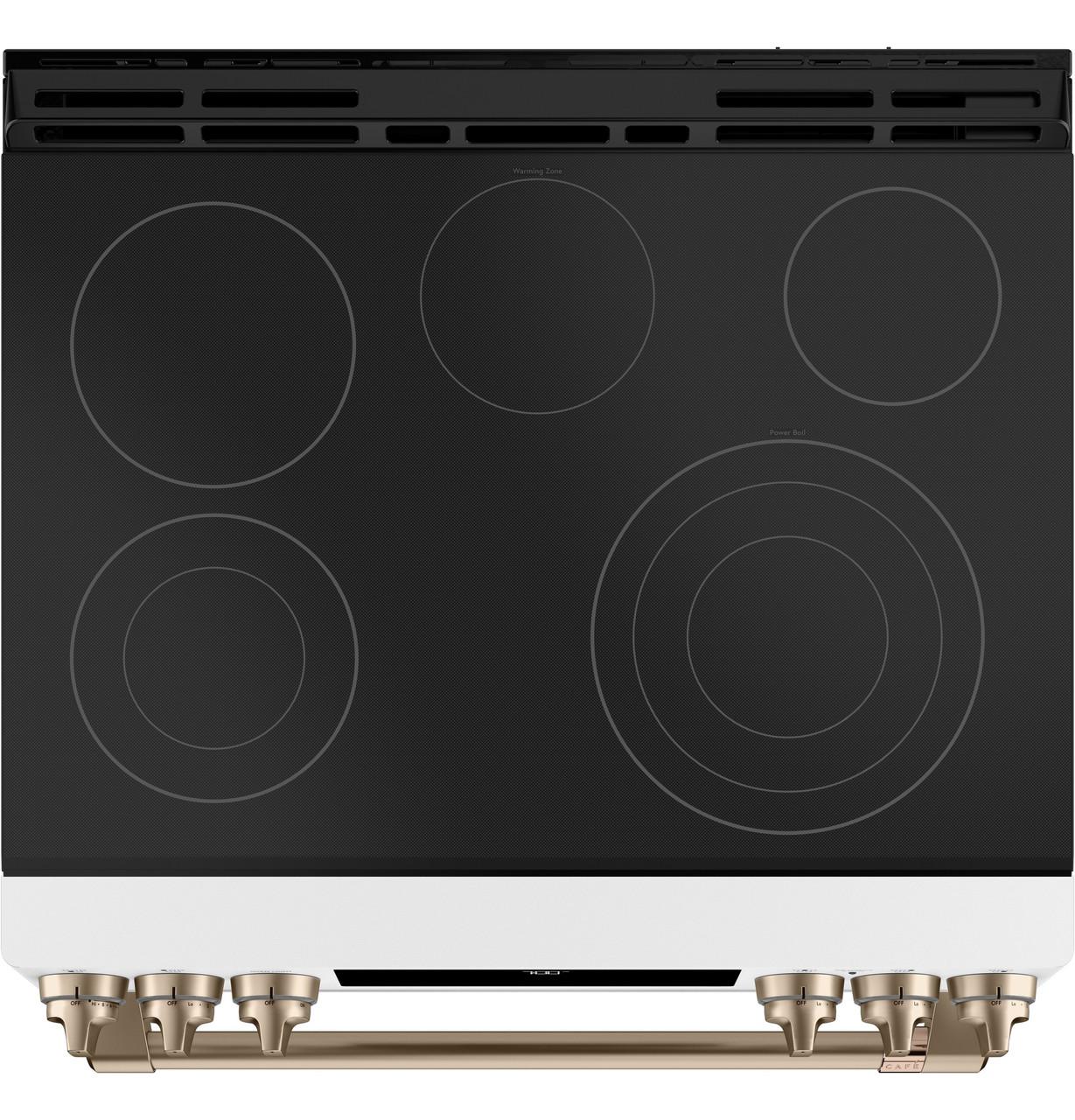 Cafe CES700P4MW2 CAF(EBACK)™ 30" Smart Slide-In, Front-Control, Radiant and Convection Range