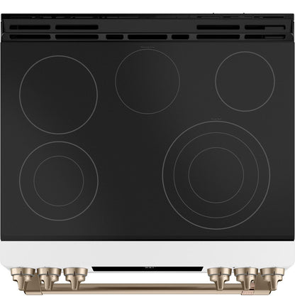 Cafe CES700P4MW2 CAF(EBACK)™ 30" Smart Slide-In, Front-Control, Radiant and Convection Range