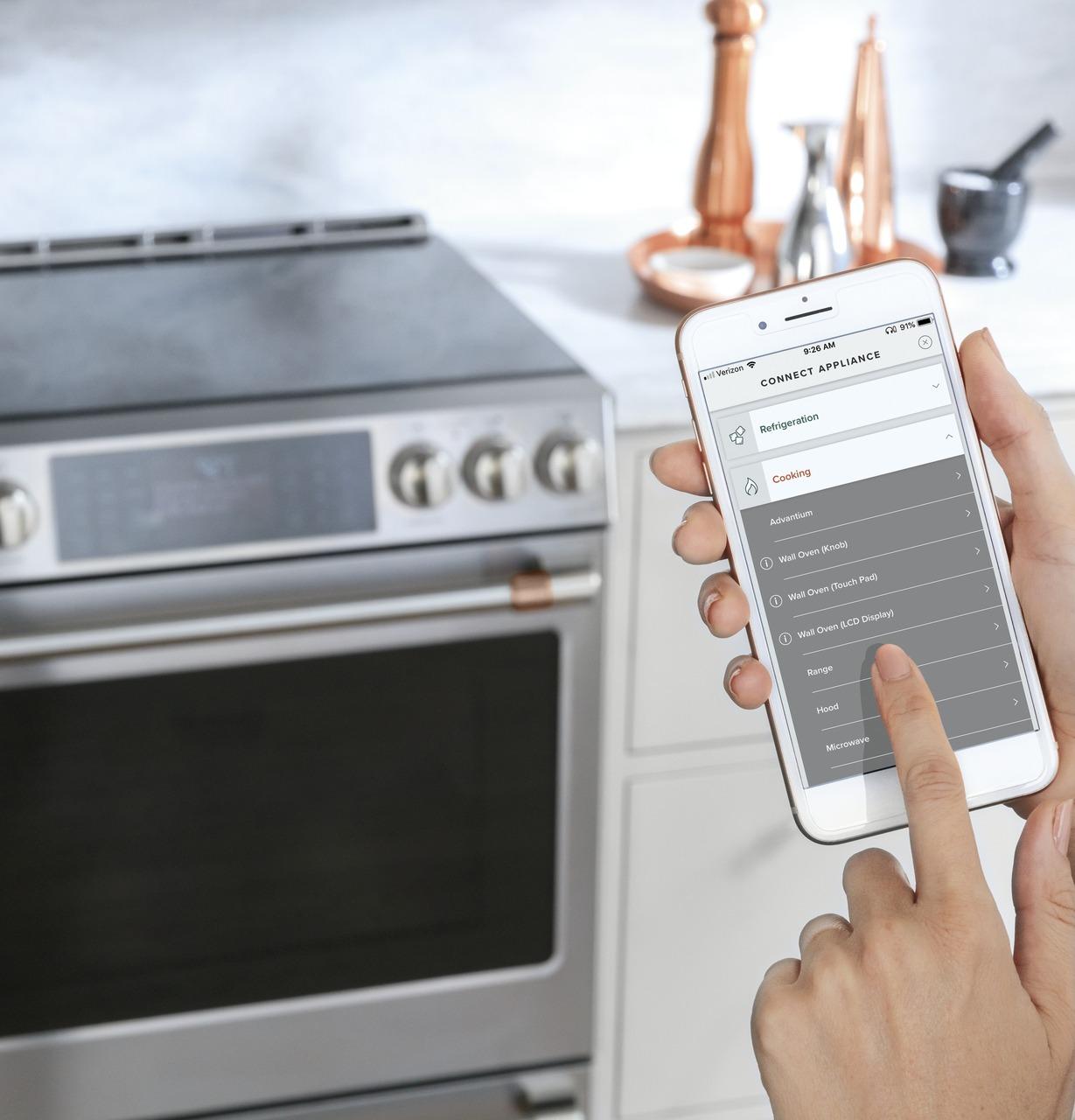 Cafe CHS90XP2MS1 CAF(EBACK)™ 30" Smart Slide-In, Front-Control, Induction and Convection Range with In-Oven Camera