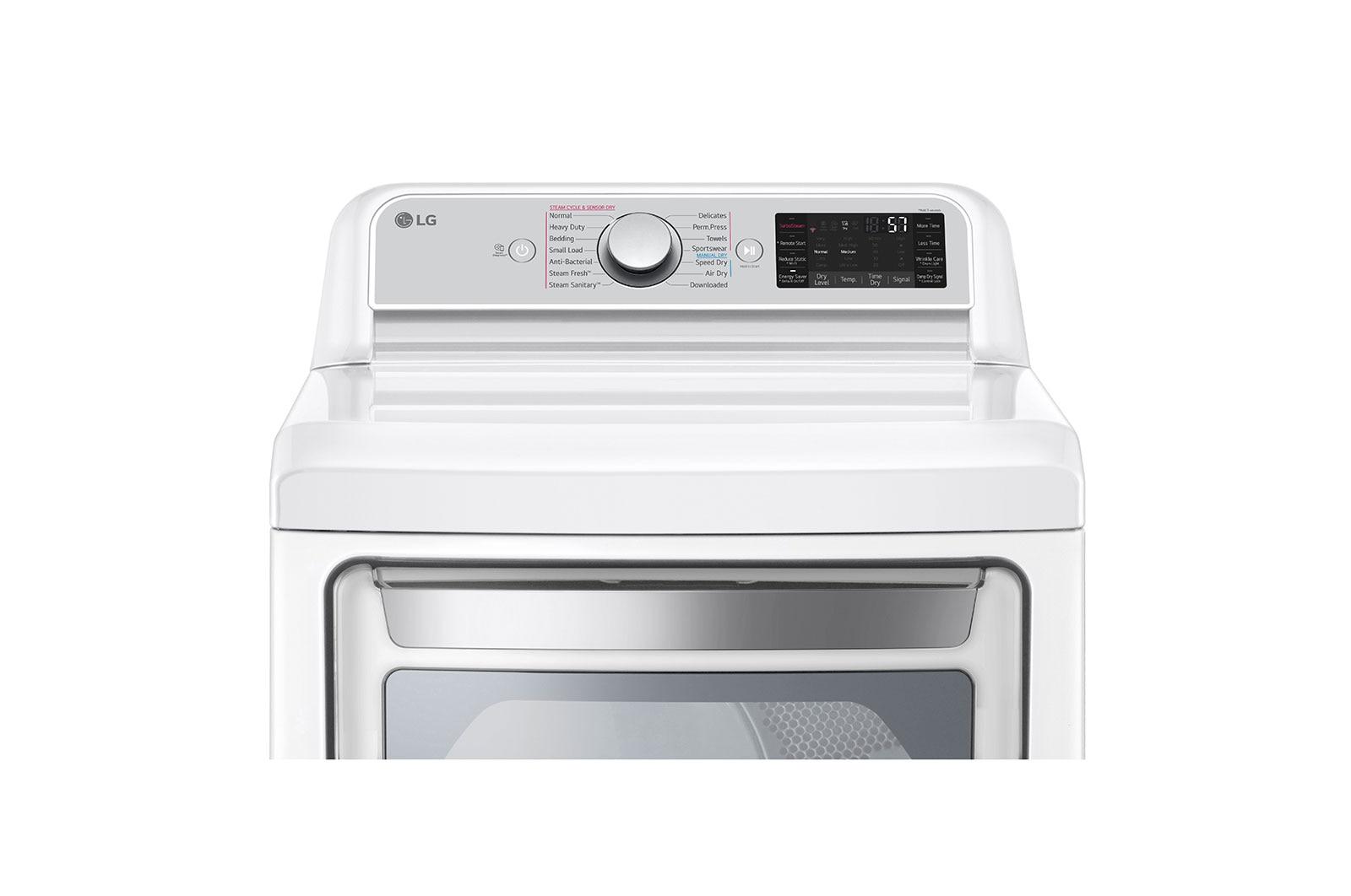 Lg 7.3 cu. ft. Ultra Large Capacity Smart wi-fi Enabled Rear Control Electric Dryer with TurboSteam™