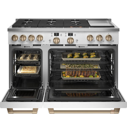 Cafe C2Y486P4TW2 CAF(EBACK)™ 48" Smart Dual-Fuel Commercial-Style Range with 6 Burners and Griddle (Natural Gas)