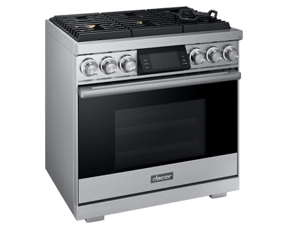 Dacor DOP36M96GLS 36" Pro Gas Range, Silver Stainless Steel, Natural Gas