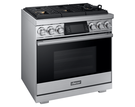 Dacor DOP36M96GLS 36" Pro Gas Range, Silver Stainless Steel, Natural Gas