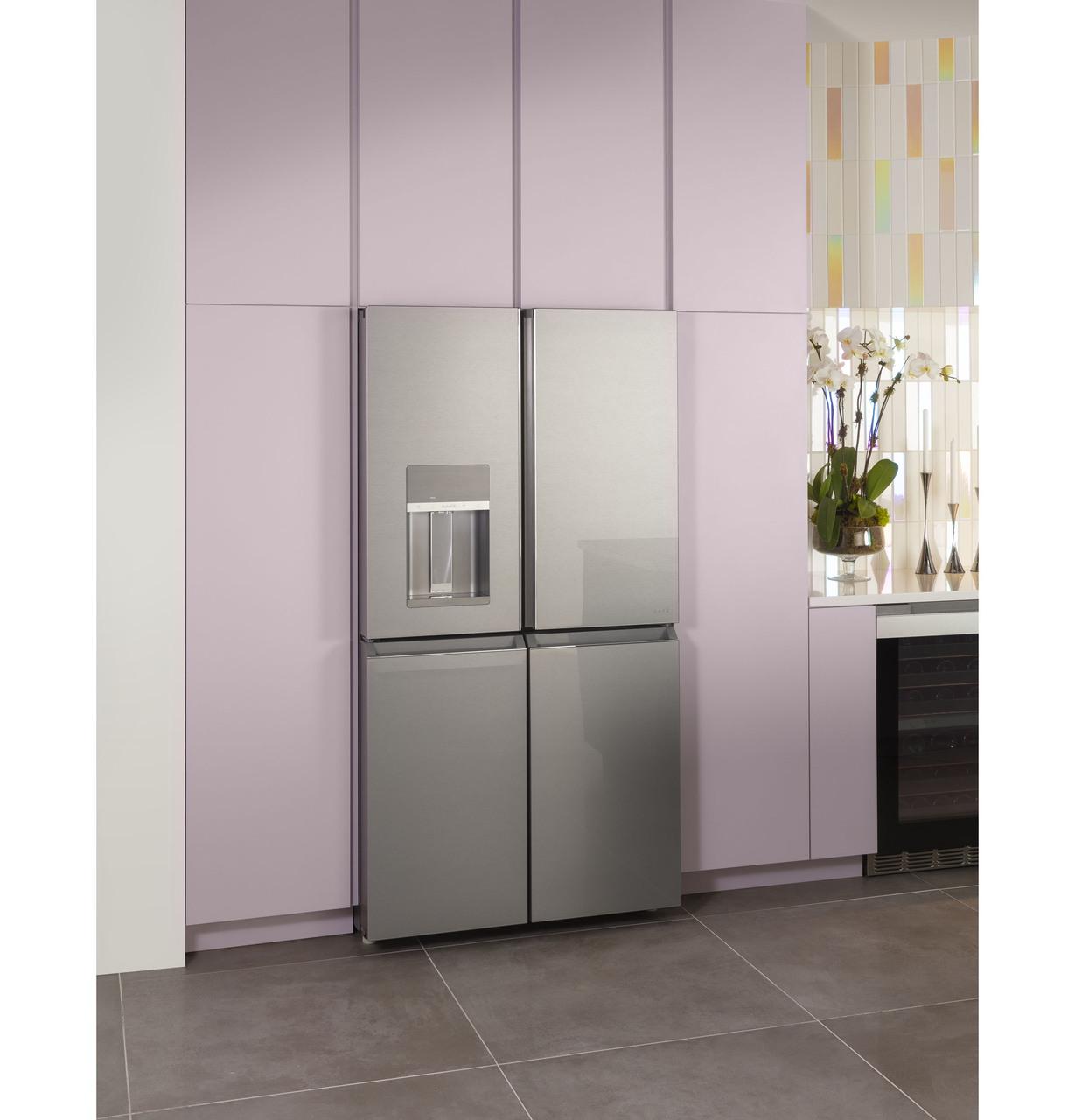 Caf(eback)™ ENERGY STAR® 27.4 Cu. Ft. Smart Quad-Door Refrigerator in Platinum Glass