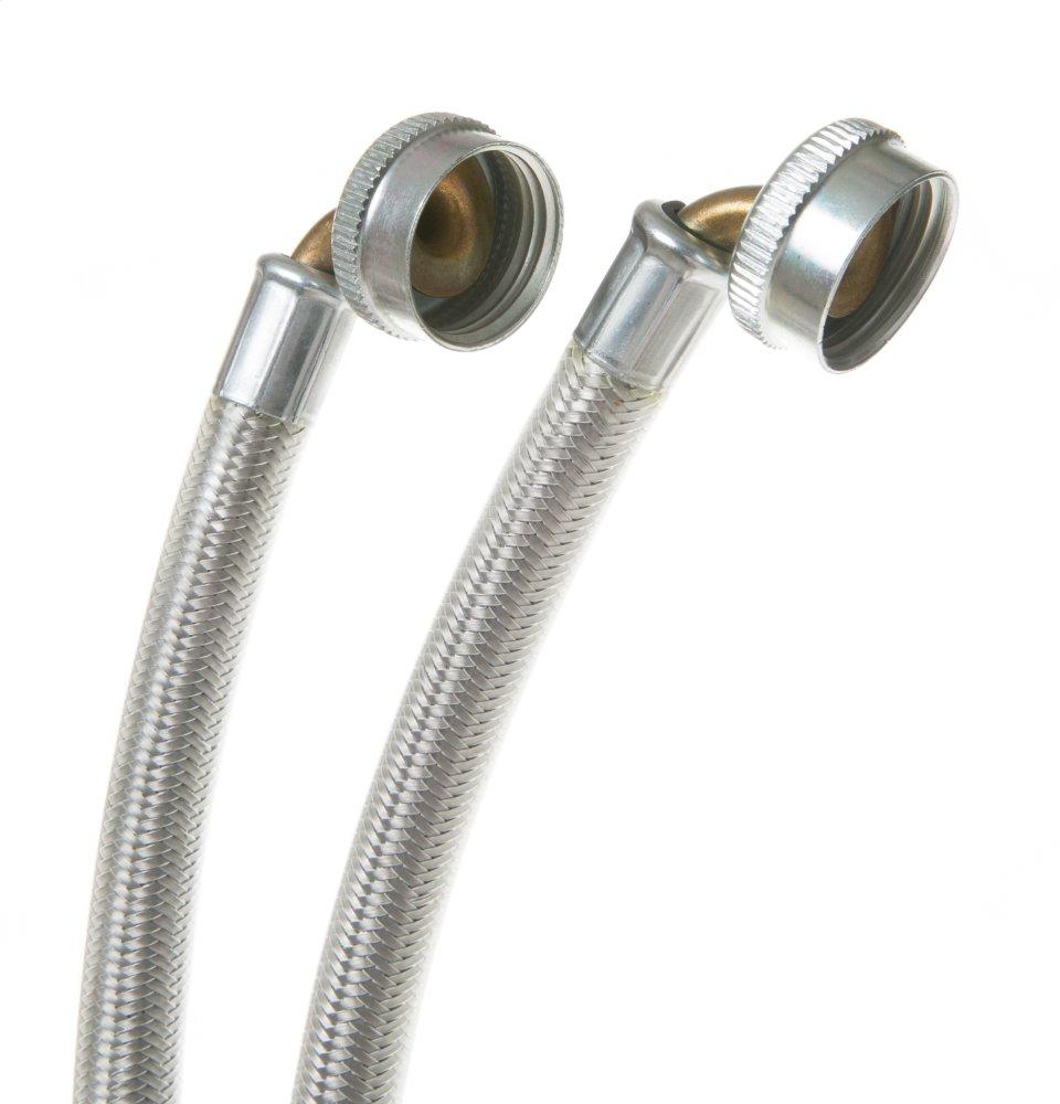 UNIVERSAL 6 FT STAINLESS STEEL WASHING MACHINE HOSES WITH 90 ELBOW