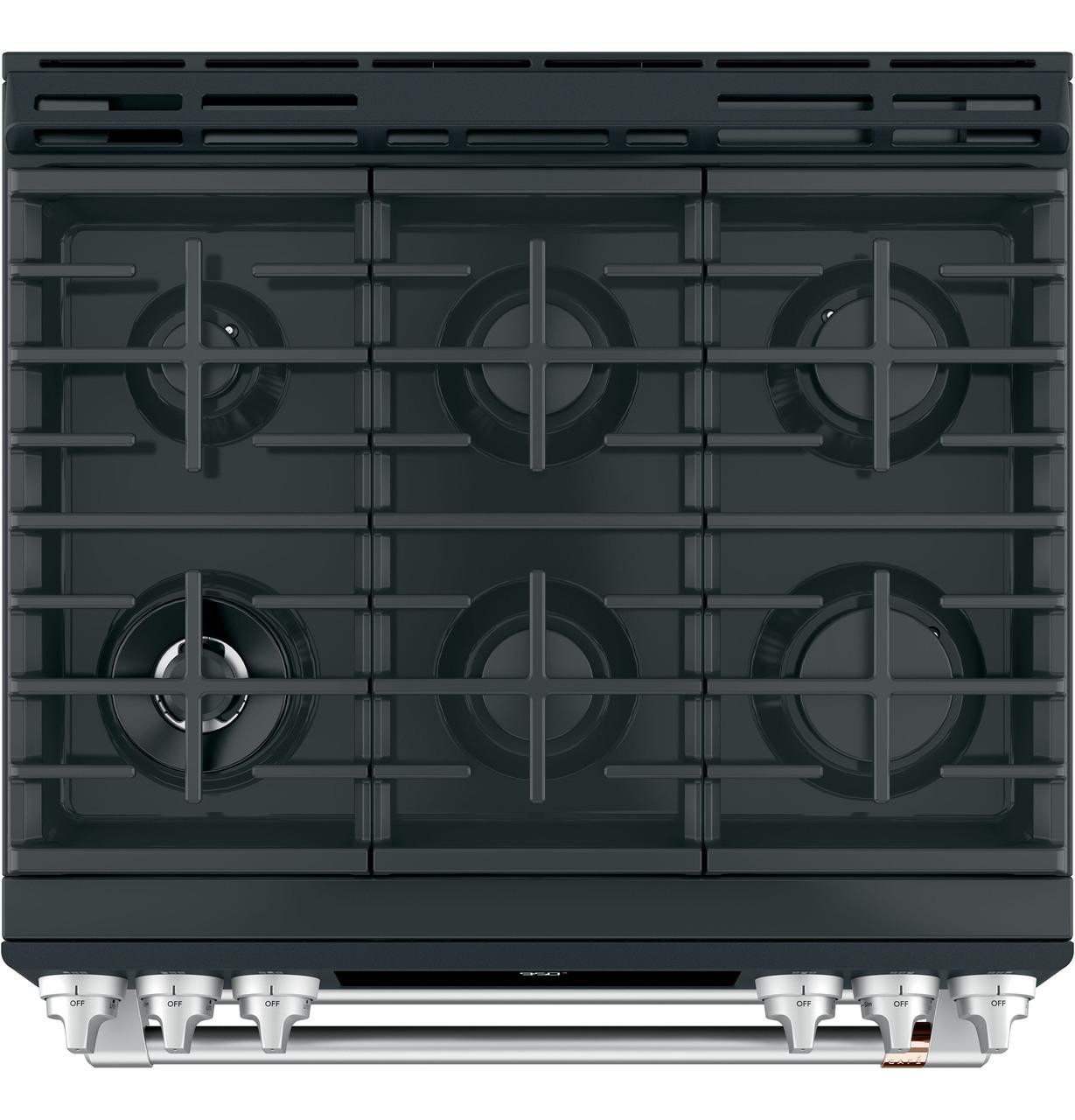 Caf(eback)™ 30" Smart Slide-In, Front-Control, Dual-Fuel, Double-Oven Range with Convection