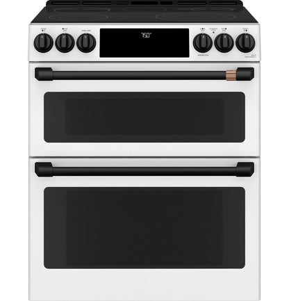 Cafe CES750P4MW2 CAF(EBACK)™ 30" Smart Slide-In, Front-Control, Radiant and Convection Double-Oven Range