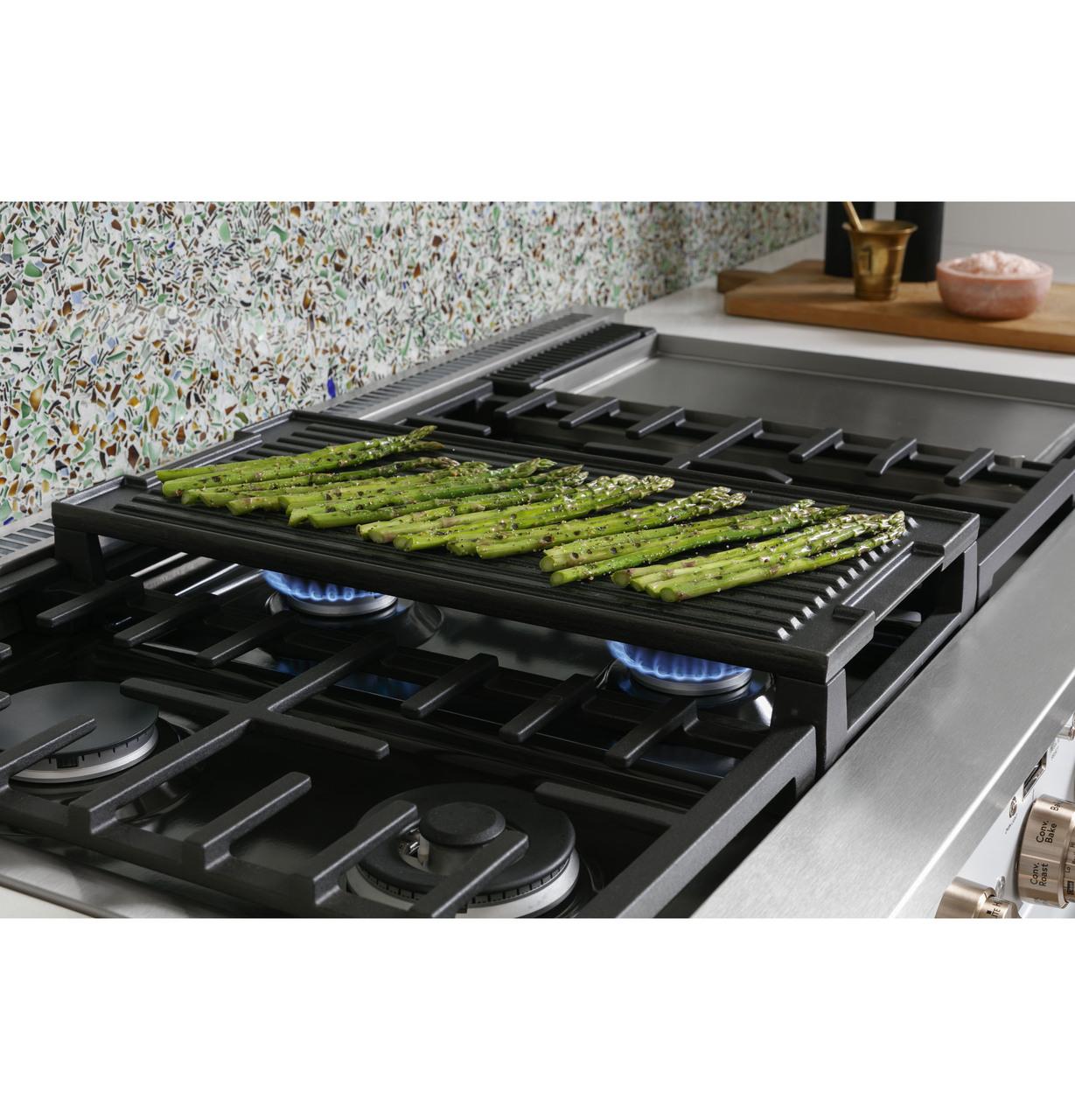 Cafe Caf(eback)™ 48" Smart Dual-Fuel Commercial-Style Range with 6 Burners and Griddle (Natural Gas)