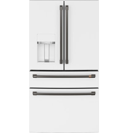 Cafe CXE22DP4PW2 CAF(EBACK)™ ENERGY STAR 22.3 Cu. Ft. Smart Counter-Depth 4-Door French-Door Refrigerator