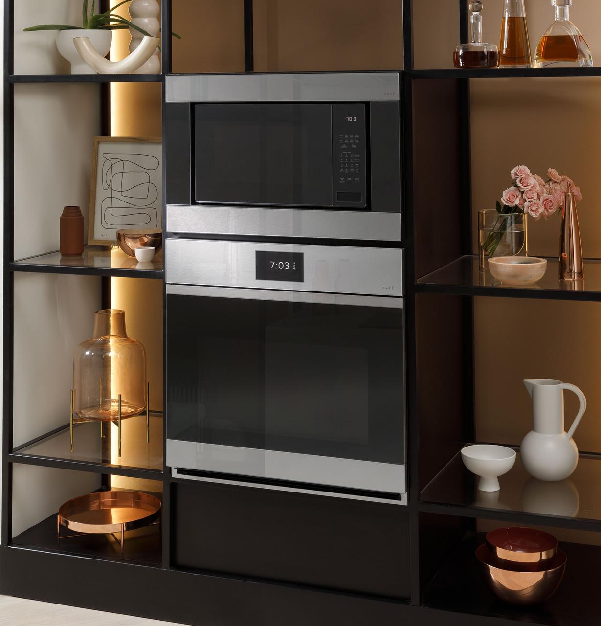 Cafe CTD90DM2NS5 Caf(eback)™ 30" Smart Built-In Convection Double Wall Oven in Platinum Glass