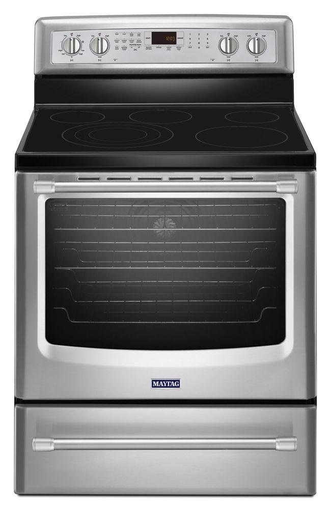 Maytag MER8850DS 30-inch Wide Electric Range with Convection and Warming Drawer - 6.2 cu. ft.