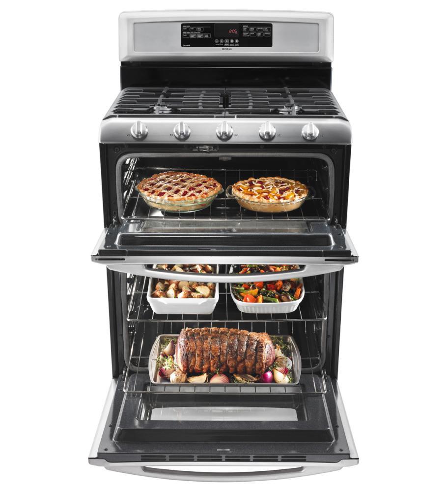 6.0 cu. ft. Capacity Double Oven Gas Range with Speed Heat Burner