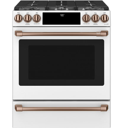 Cafe CGS700P4MW2 CAF(EBACK)™ 30" Smart Slide-In, Front-Control, Gas Range with Convection Oven