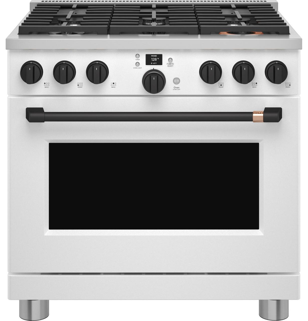 Cafe CGY366P4TW2 CAF(EBACK)™ 36" Smart All-Gas Commercial-Style Range with 6 Burners (Natural Gas)
