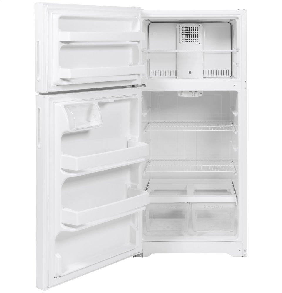 HPE16BTNLWW Hotpoint® ENERGY STAR® 15.6 Cu. Ft. Recessed Handle Top-Freezer Refrigerator