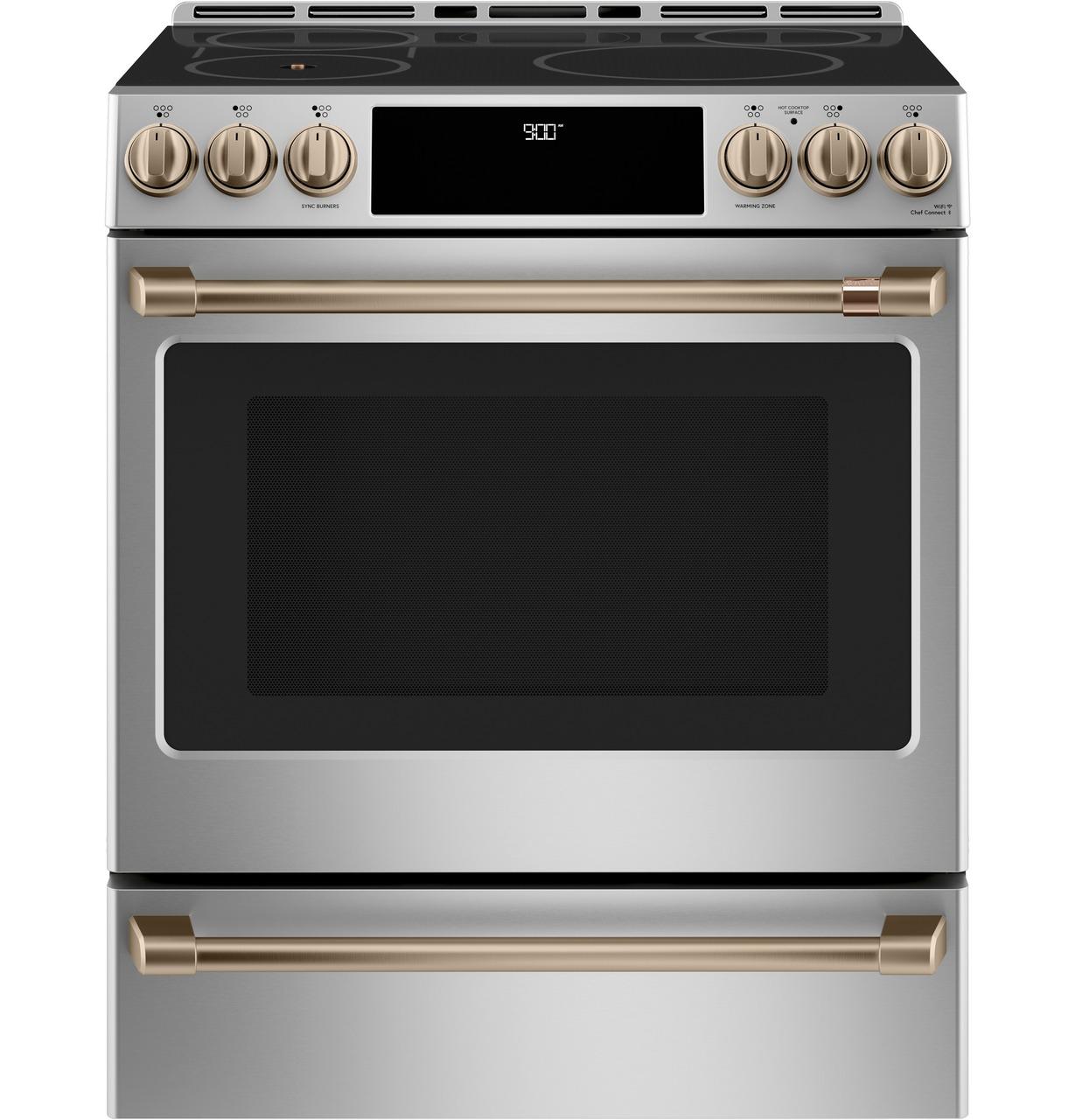 Cafe CHS90XP2MS1 Caf(eback)™ 30" Smart Slide-In, Front-Control, Induction and Convection Range with In-Oven Camera