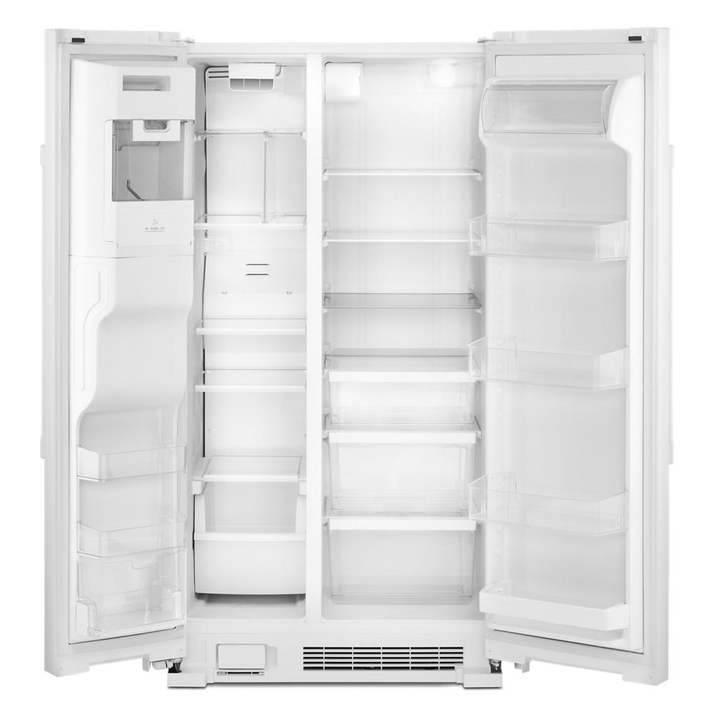 Maytag MSS25C4MGW 36-Inch Wide Side-by-Side Refrigerator with Exterior Ice and Water Dispenser - 25 Cu. Ft.