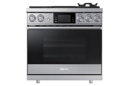Dacor DOP36M94DPS 36" Pro Dual-Fuel Steam Range, Silver Stainless Steel, Liquid Propane