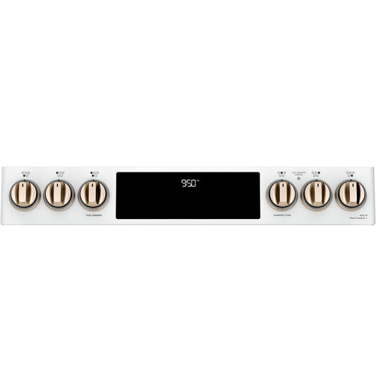 Cafe CHS950P4MW2 CAF(EBACK)™ 30" Smart Slide-In, Front-Control, Induction and Convection Double-Oven Range