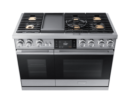 Dacor DOP48M96DLS 48" Pro Dual-Fuel Steam Range, Silver Stainless Steel, Natural Gas