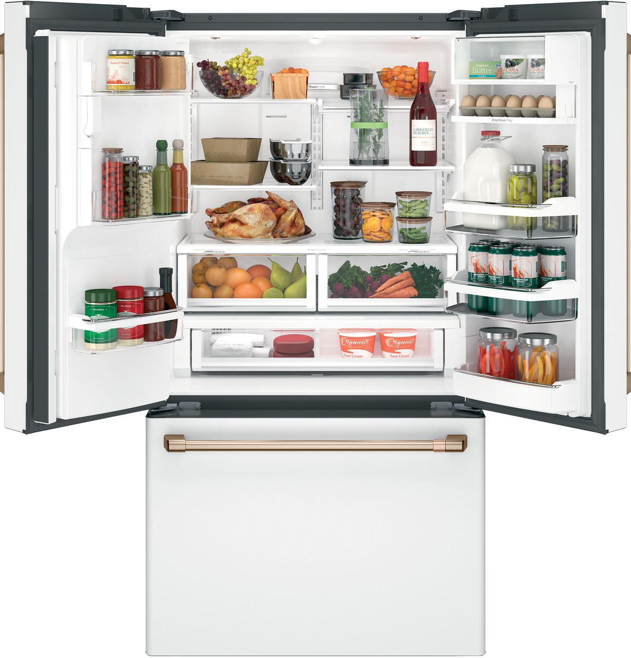 Cafe Caf(eback)™ ENERGY STAR® 22.1 Cu. Ft. Smart Counter-Depth French-Door Refrigerator with Hot Water Dispenser