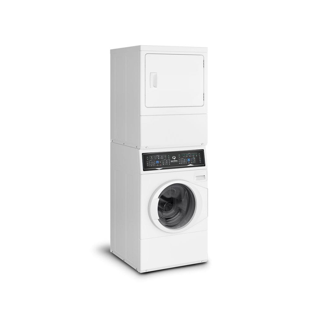 Speed Queen SF7 Stacked White Washer - Electric Dryer with Pet Plus  Sanitize  Fast Cycle Times  5-Year Warranty