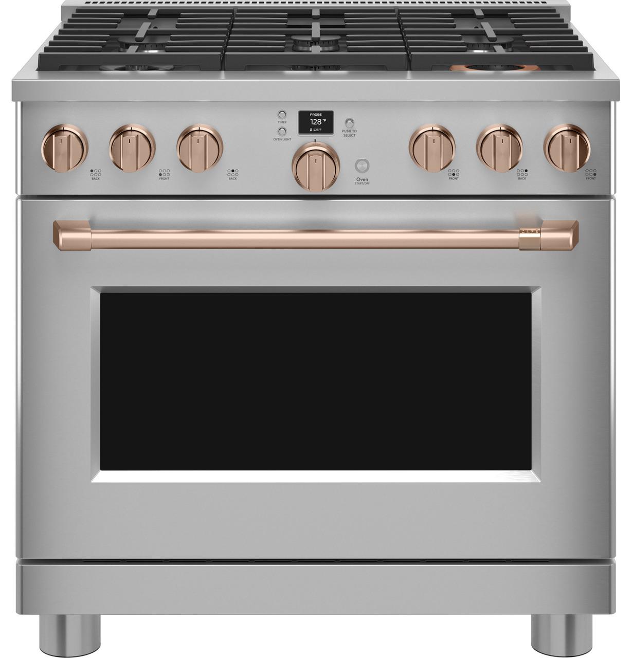 Cafe Caf(eback)™ 36" Smart Dual-Fuel Commercial-Style Range with 6 Burners (Natural Gas)