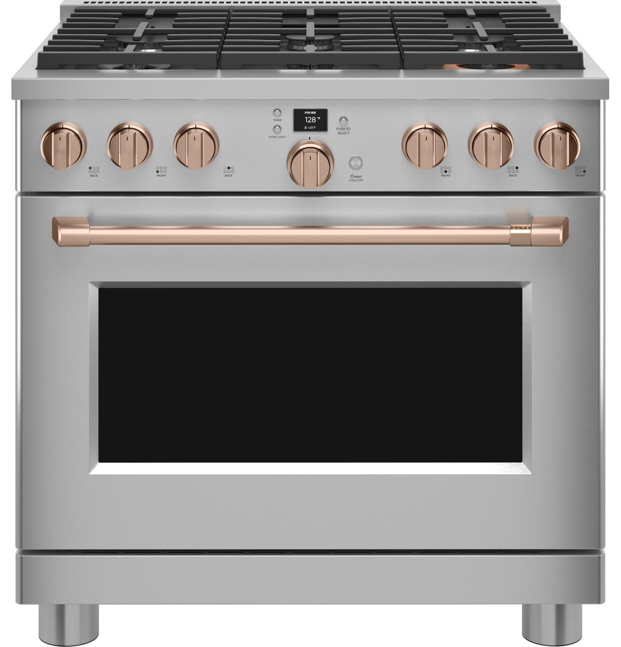 Cafe C2Y366P2TS1 CAF(EBACK)™ 36" Smart Dual-Fuel Commercial-Style Range with 6 Burners (Natural Gas)