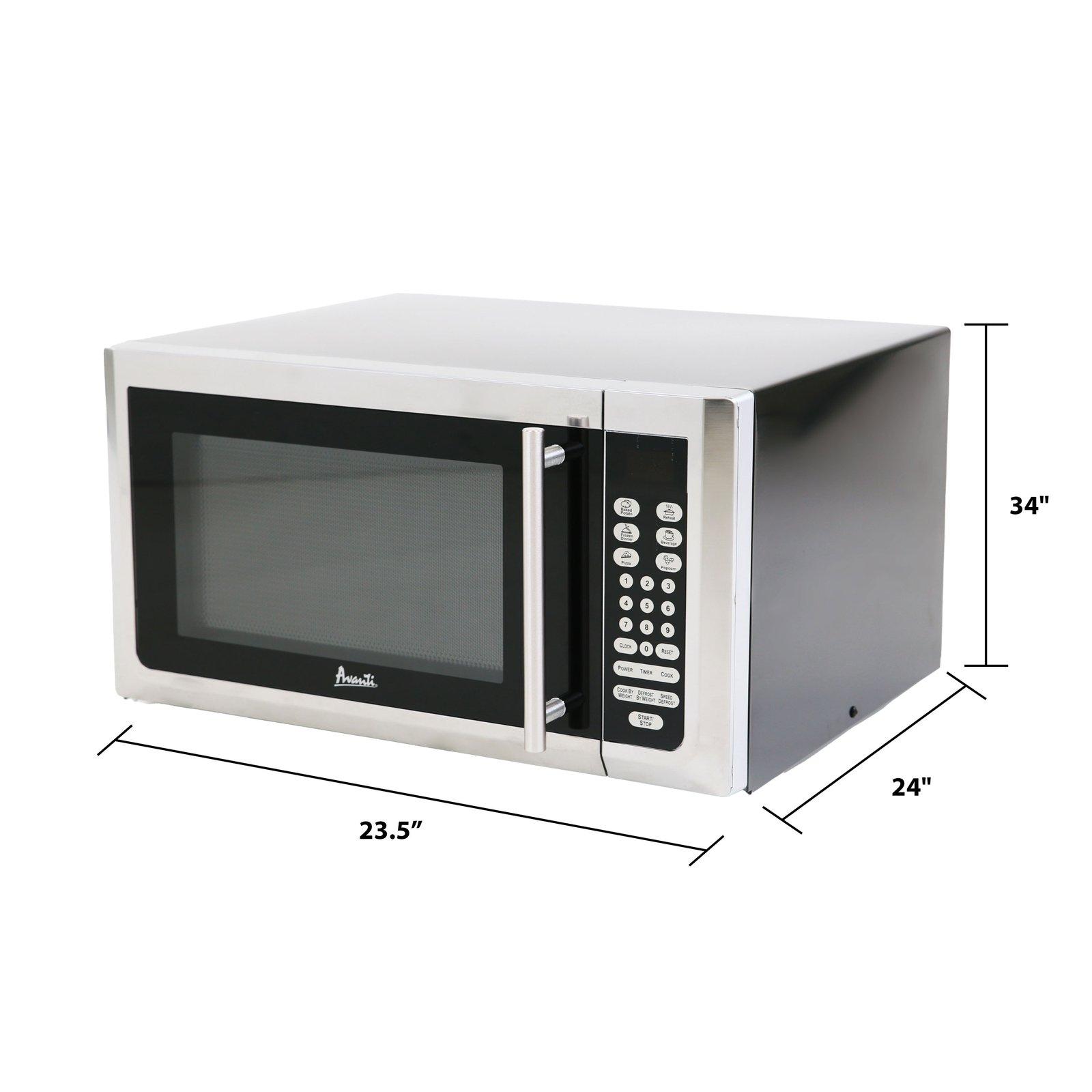 Avanti 1.6 cu. ft. Microwave Oven - Stainless Steel with Black Cabinet / 1.6 cu. ft.