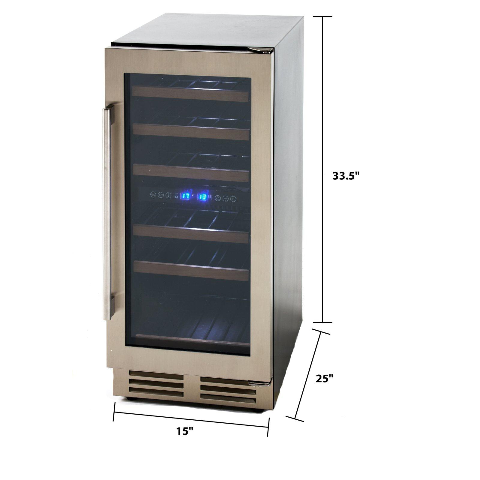 Avanti 28 Bottle DESIGNER Series Dual-Zone Wine Cooler - Stainless Steel / 28 Bottles