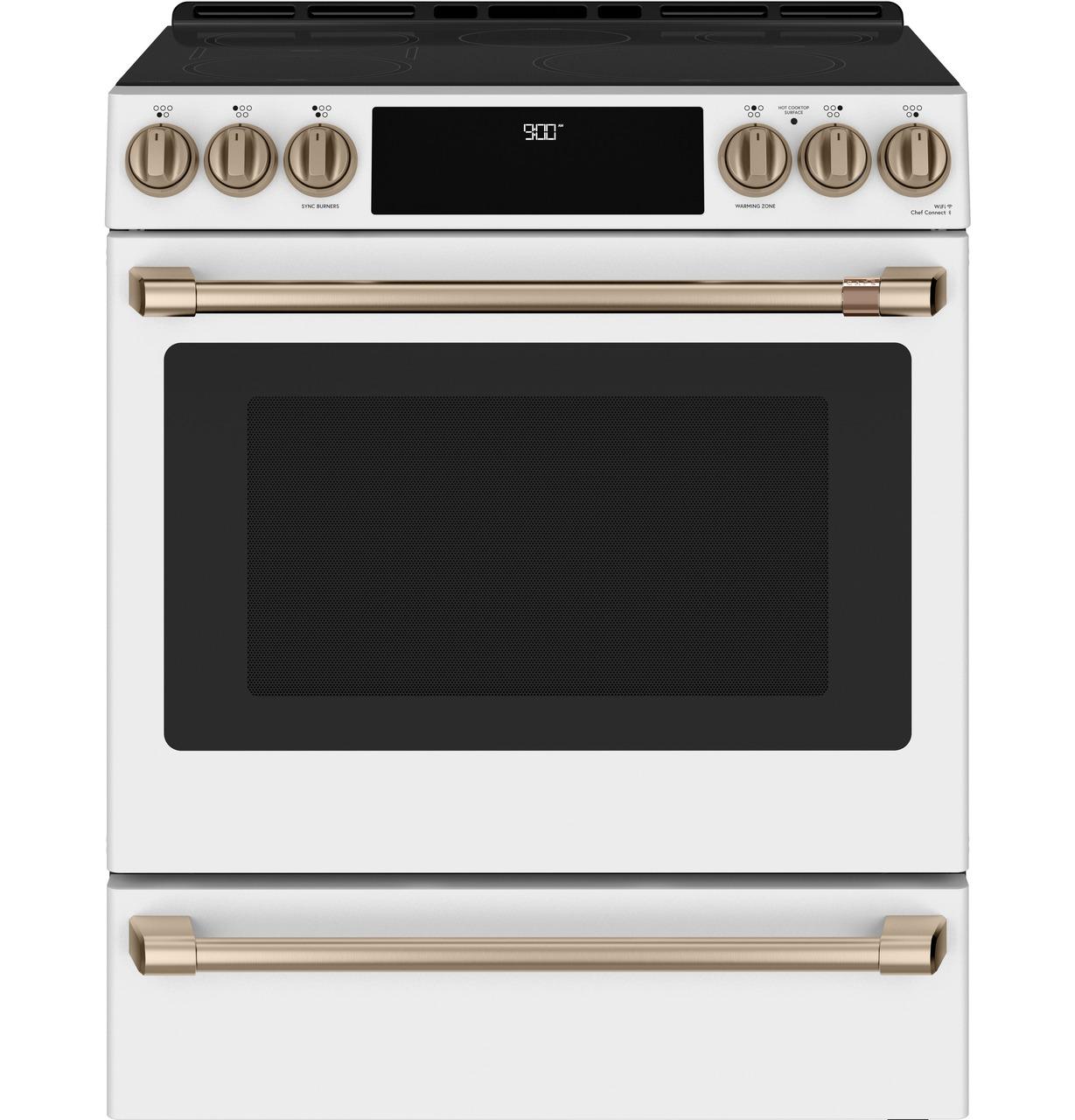 Cafe CHS900P4MW2 CAF(EBACK)™ 30" Smart Slide-In, Front-Control, Induction and Convection Range with Warming Drawer