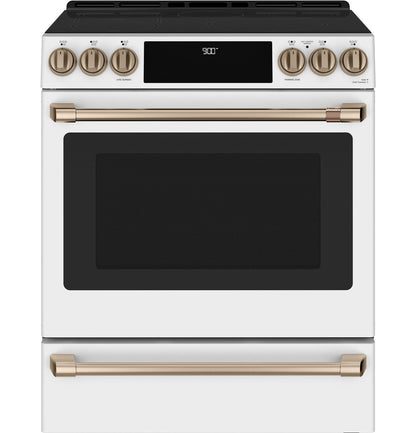 Cafe CHS900P4MW2 CAF(EBACK)™ 30" Smart Slide-In, Front-Control, Induction and Convection Range with Warming Drawer