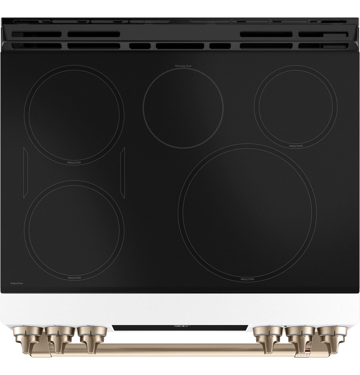 Cafe CHS900P4MW2 CAF(EBACK)™ 30" Smart Slide-In, Front-Control, Induction and Convection Range with Warming Drawer