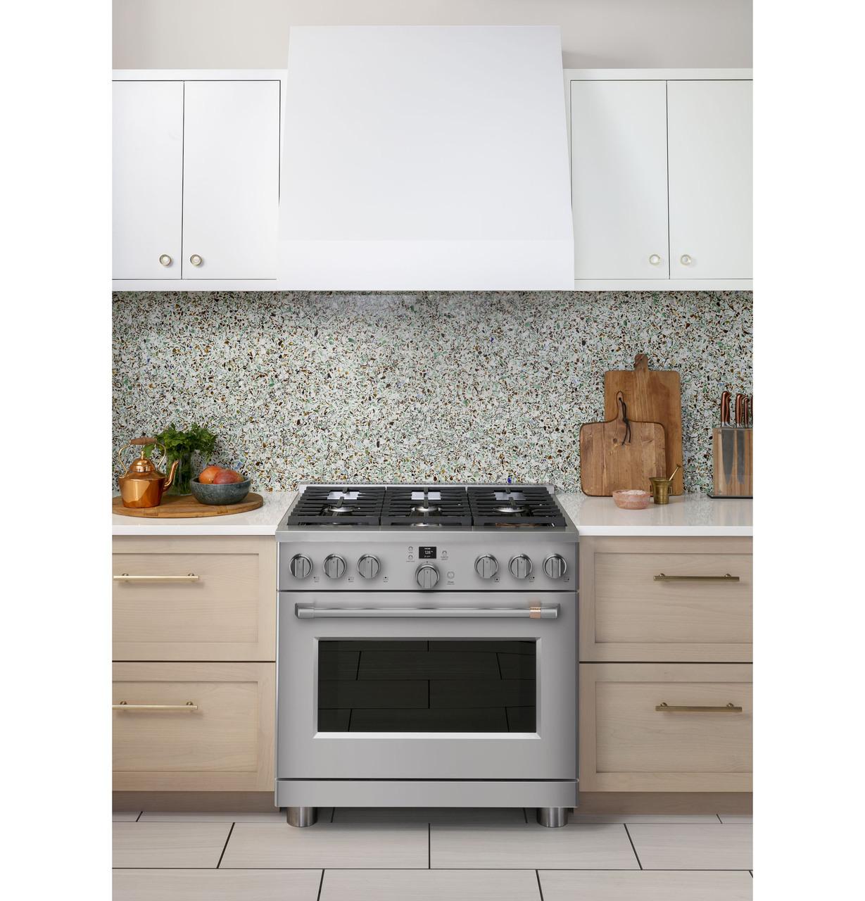 Cafe Caf(eback)™ 36" Smart Dual-Fuel Commercial-Style Range with 6 Burners (Natural Gas)