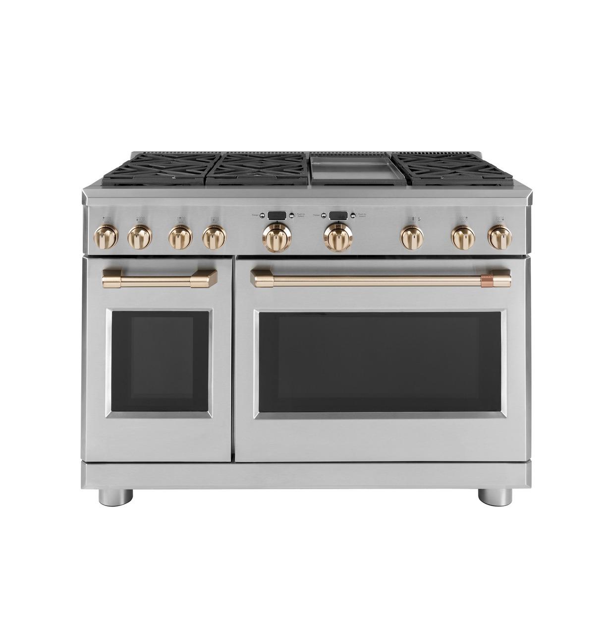 Cafe CXPR8HKPMBZ CAF(EBACK)™ 48" Brushed Bronze Handle & Knob Set for Pro Range and Rangetop