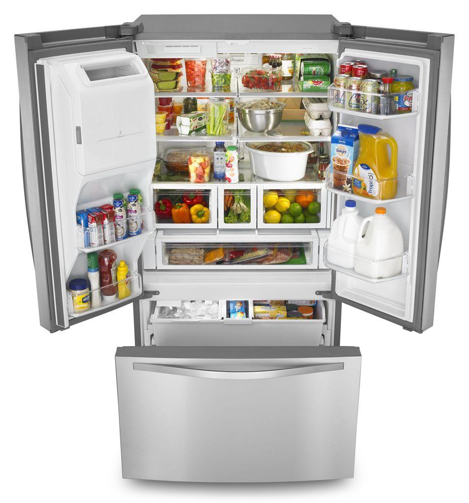 Whirlpool WRF767SDEM 36-inch Wide French Door Bottom Freezer Refrigerator with Dual Icemakers - 27 cu. ft.